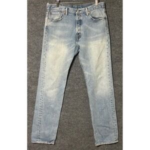 Levis 501 Original Fit Mens Light Wash Straight Leg Button Fly Jeans W32 L32
